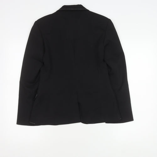River Island Women's Black Blazer Size 10, Lined, One-Button