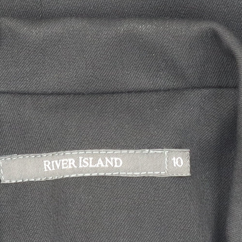 River Island Women's Black Blazer Size 10, Lined, One-Button