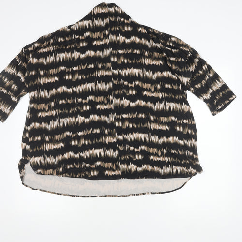 Capsule Black Geometric Top Women Size 24 Dolman Sleeve