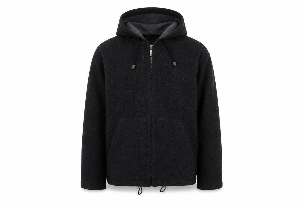 Front view of Marks & Spencer Men's Grey Hooded Jacket, size S