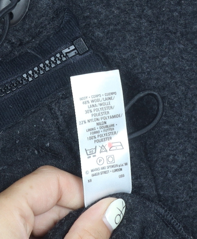 Marks and Spencer Men's Grey Hooded Jacket Size S