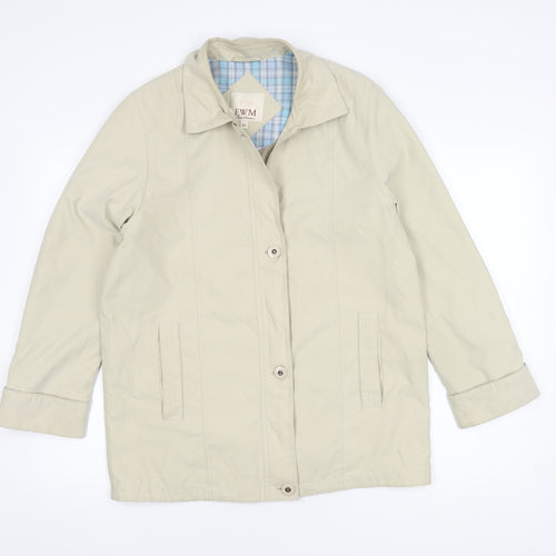 EWM Women's Beige Mid-Length Button Coat Size 12