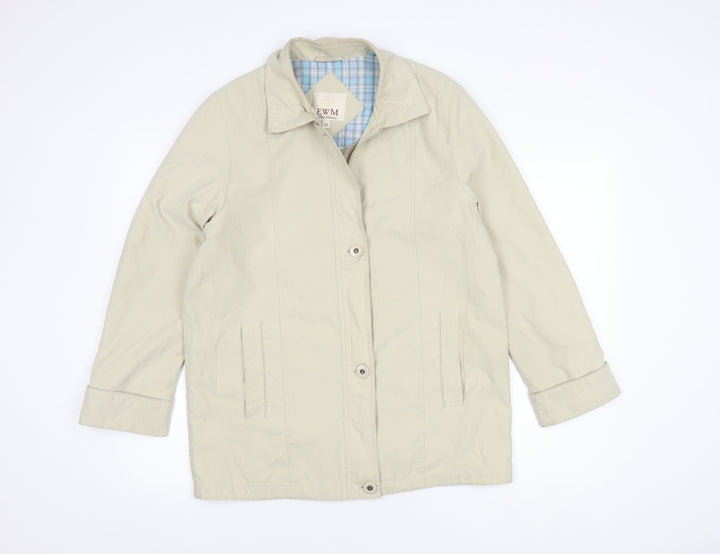 EWM Women's Beige Mid-Length Button Coat Size 12