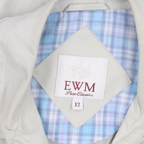 EWM Women's Beige Mid-Length Button Coat Size 12