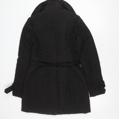 Next Men's Quilted Black Hooded Jacket Size 8