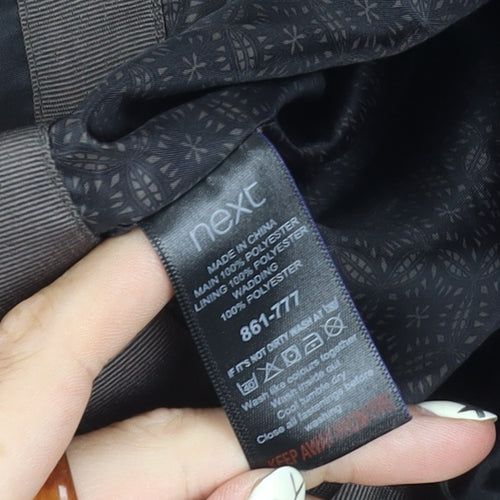 Next Men's Quilted Black Hooded Jacket Size 8