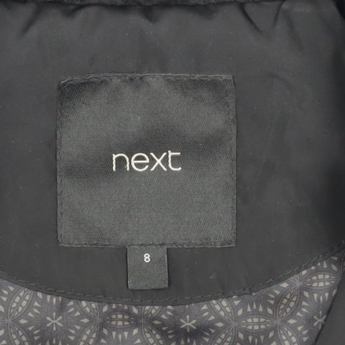 Next Men's Quilted Black Hooded Jacket Size 8