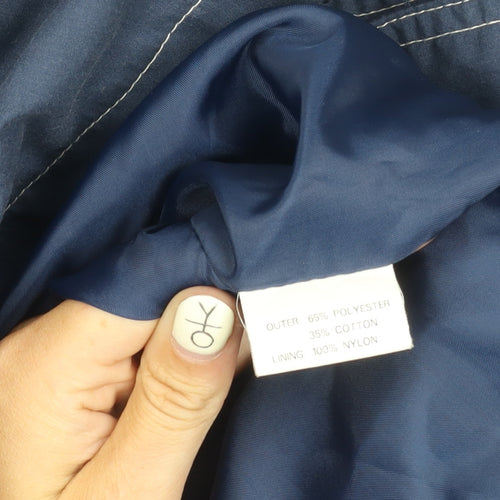 Jordanna Women's Blue Long Coat Size 14, Hooded Casual