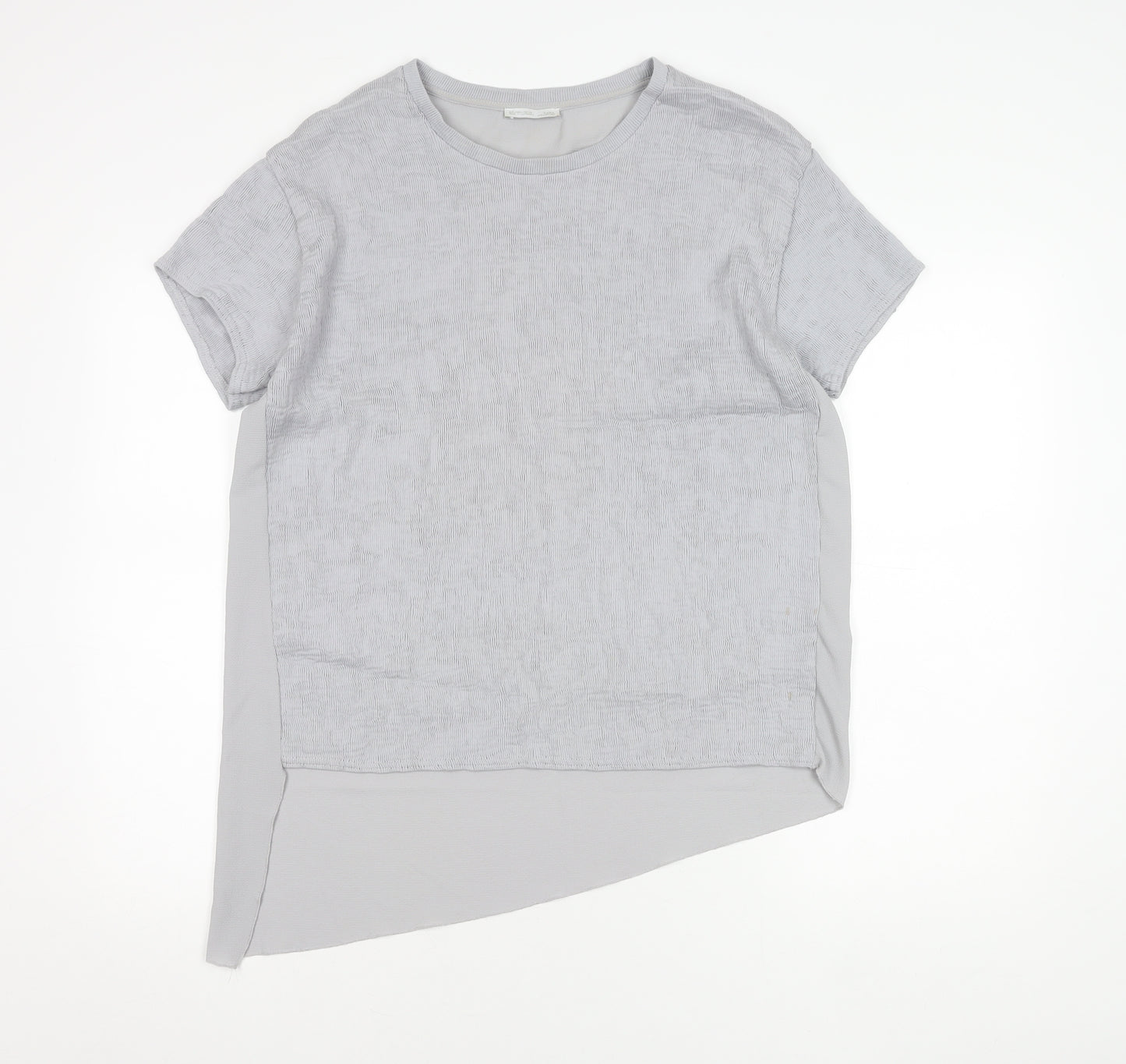Zara Women's Grey Crew Neck T-Shirt Size 12