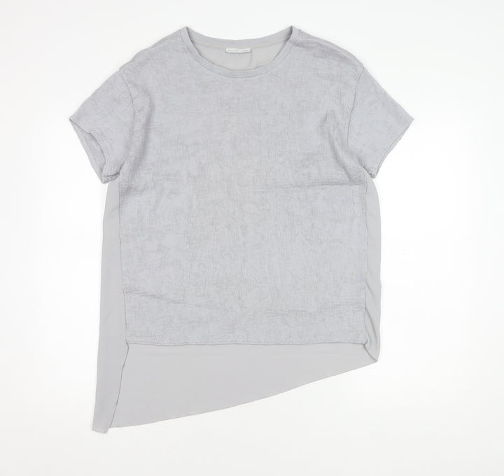 Zara Women's Grey Crew Neck T-Shirt Size 12