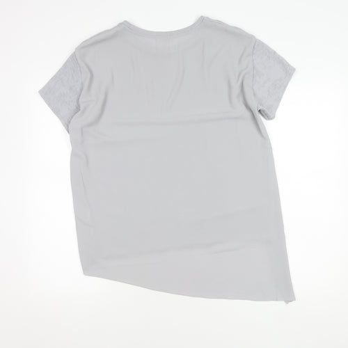 Zara Women's Grey Crew Neck T-Shirt Size 12