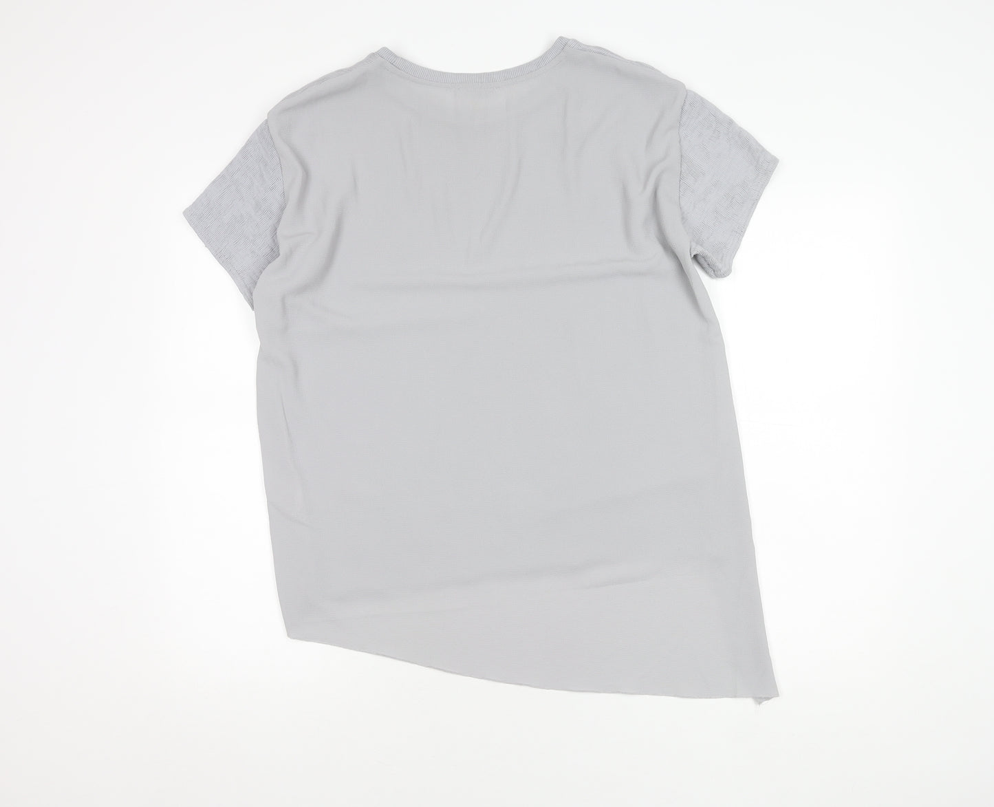 Zara Women's Grey Crew Neck T-Shirt Size 12
