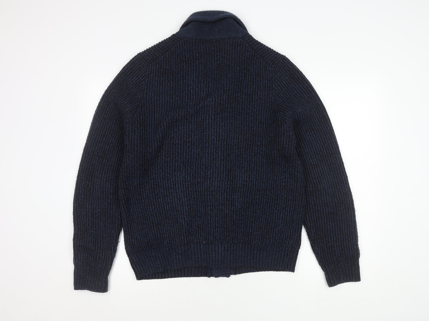Marks and Spencer Men's Blue M Cardigan, Chunky-Knit