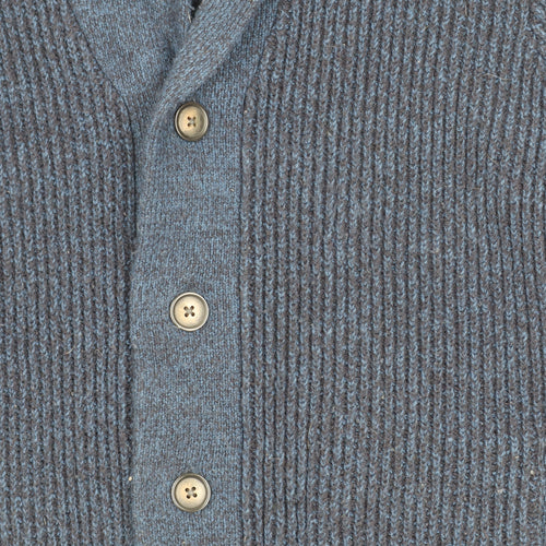 Marks and Spencer Men's Blue M Cardigan, Chunky-Knit