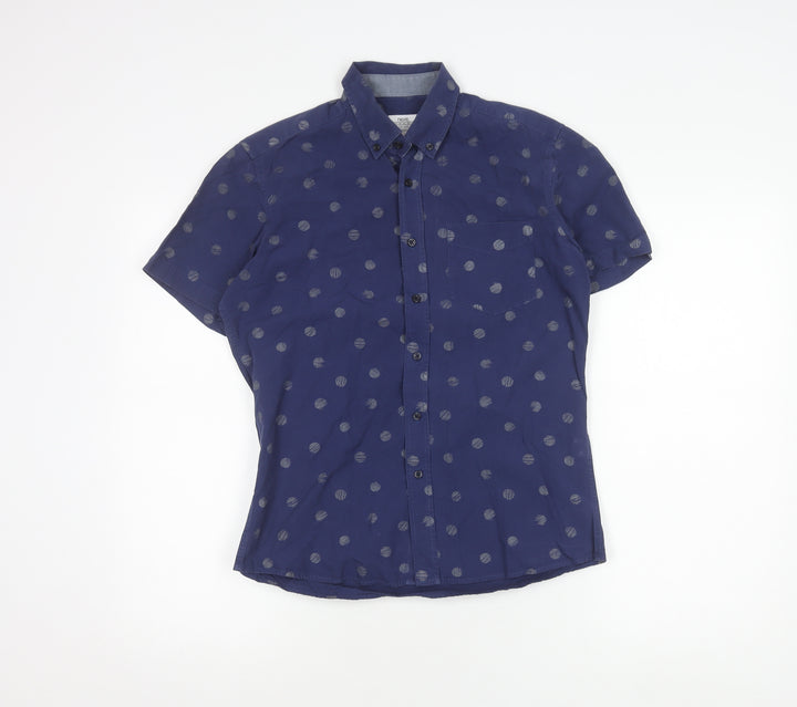 Next Boys' Blue S Graphic Print Button-Up Shirt