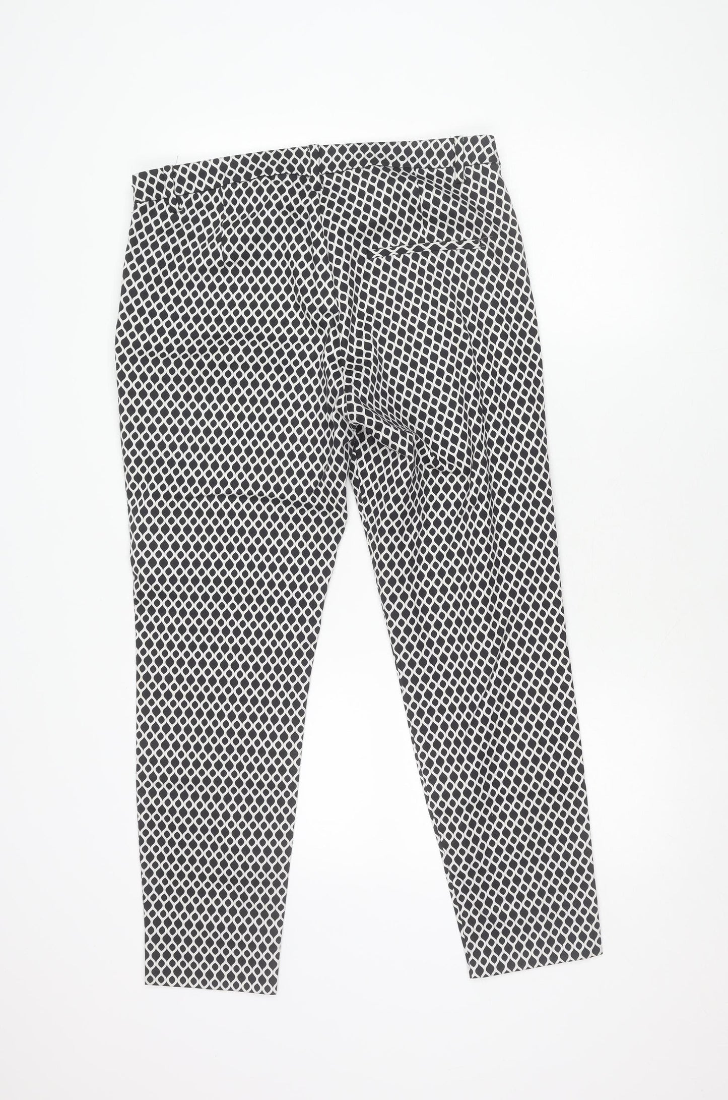 H&M Women's Geometric Print Multicoloured Trousers - Size 14