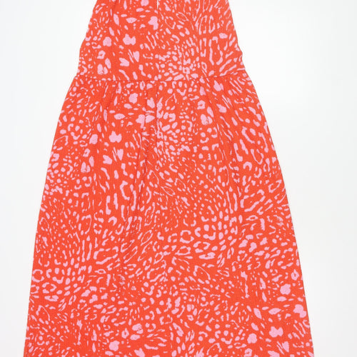 Vero Moda Women's Orange Strapless Dress - Size 12