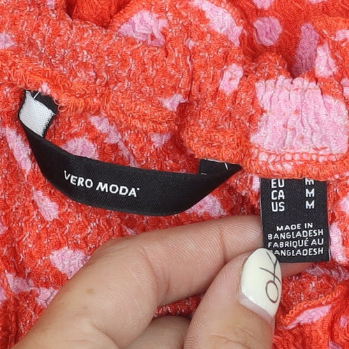Vero Moda Women's Orange Strapless Dress - Size 12