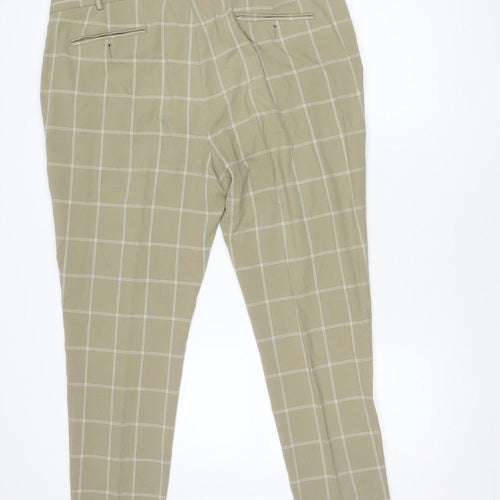 ASOS Design Men's Green Check Slim Trousers XL