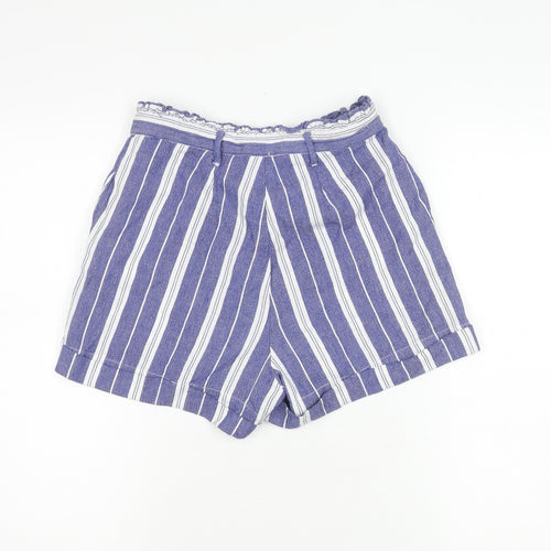 ONLY Women's Blue Striped Bermuda Shorts, Size 6