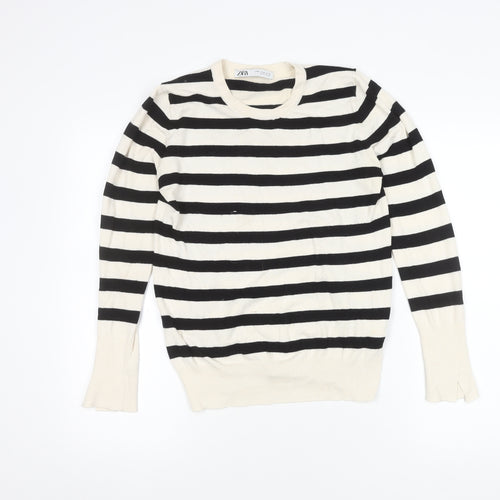 Zara Women's Black XL Striped Pullover Jumper