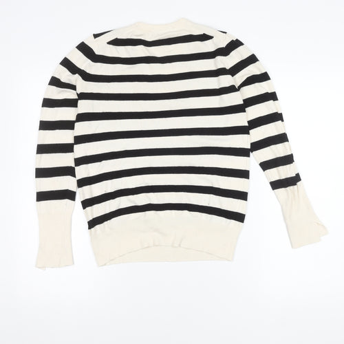 Zara Women's Black XL Striped Pullover Jumper