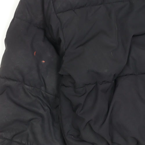 H&M Women's Black Puffer Jacket L, Cropped, Winter, Zip