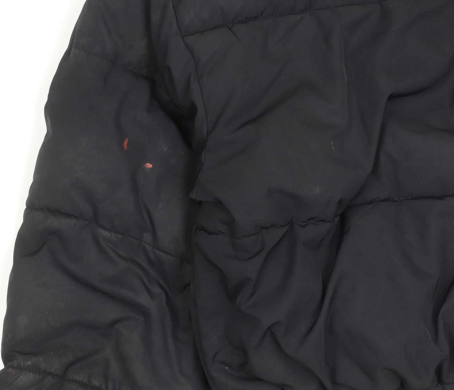 H&M Women's Black Puffer Jacket L, Cropped, Winter, Zip