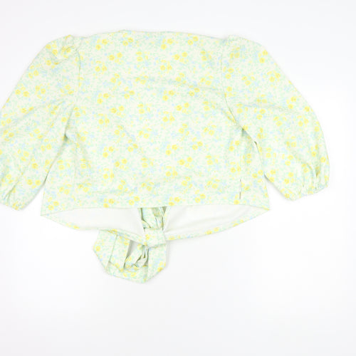 ASOS DESIGN Women's Floral Puff Sleeve Wrap Top
