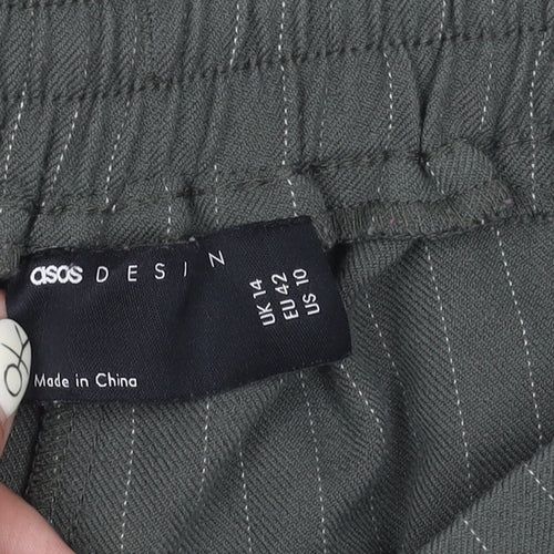 ASOS Women's Striped Grey Trousers Size 14