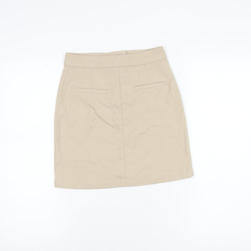 Monki Women's Beige Short Pencil Skirt Size 4