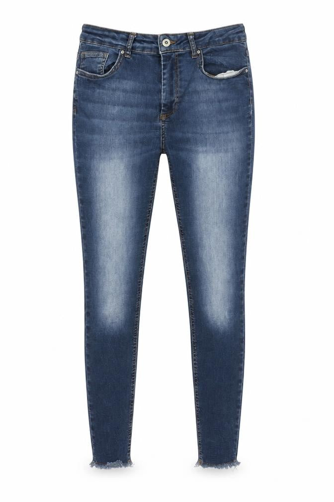 Front view of Only Women's Blue Skinny Jeans, size 4, Mid Rise