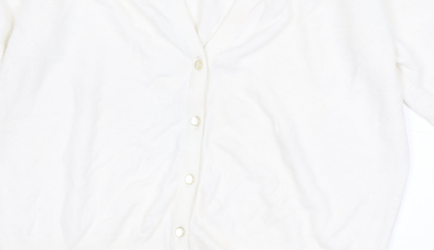 St Michael Women's White Cardigan Size 14