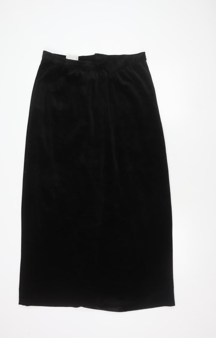 Black Velvet Pencil Skirt - Size 18, Women's Winter Fashion