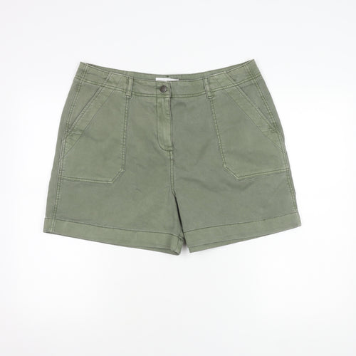 Next Women's Green Cotton Casual Shorts Size 16
