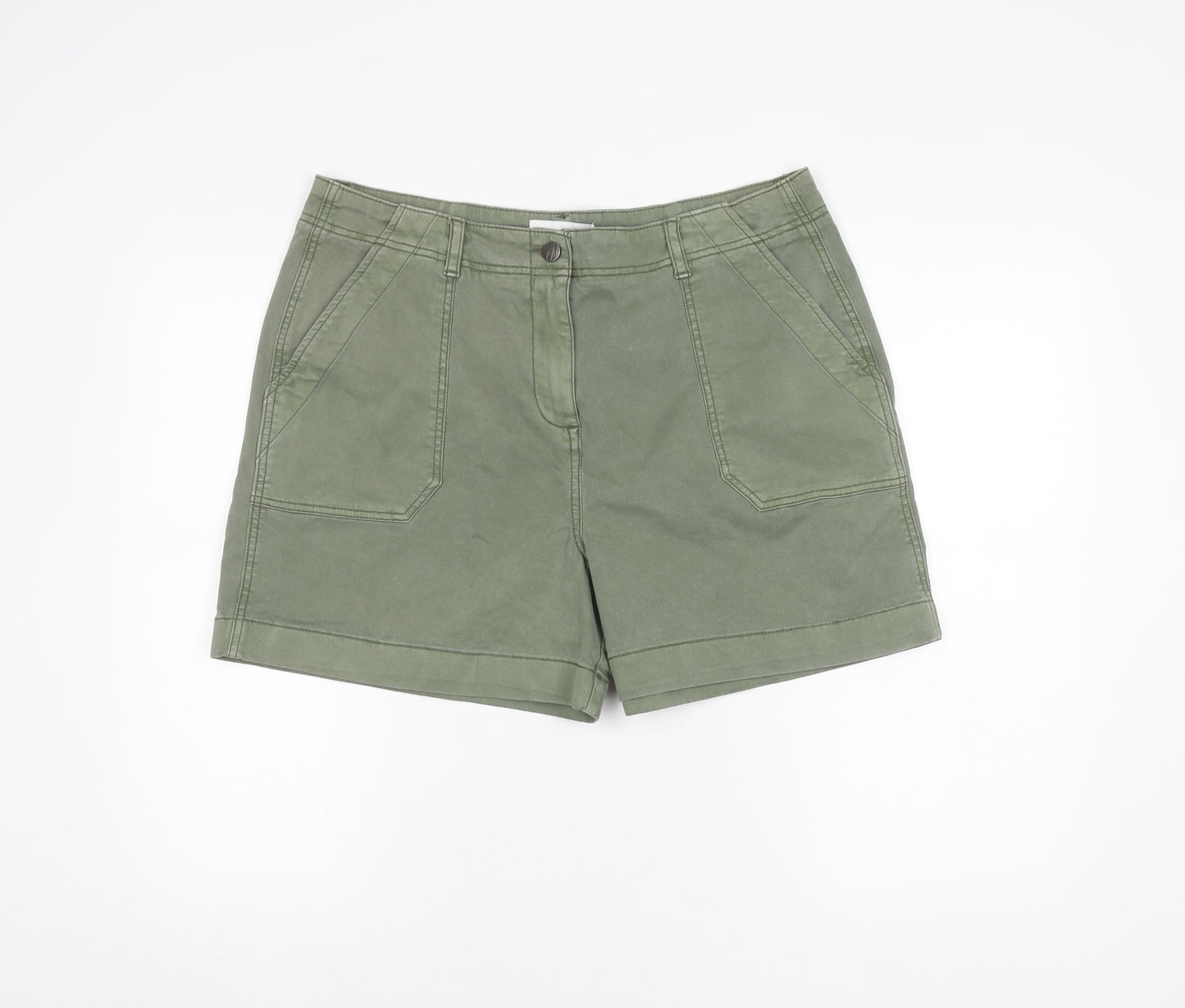Next Women's Green Cotton Casual Shorts Size 16