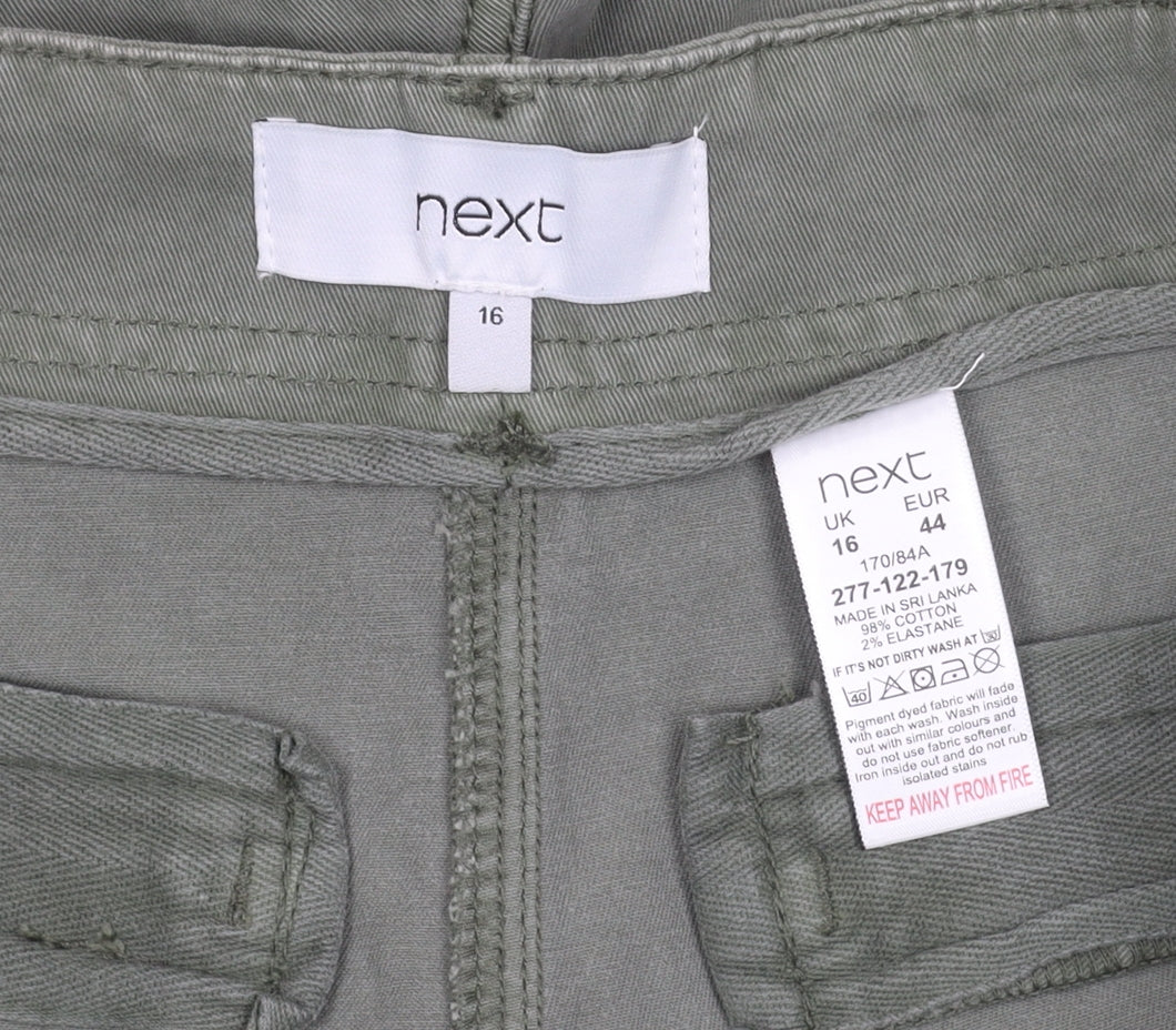 Next Women's Green Cotton Casual Shorts Size 16