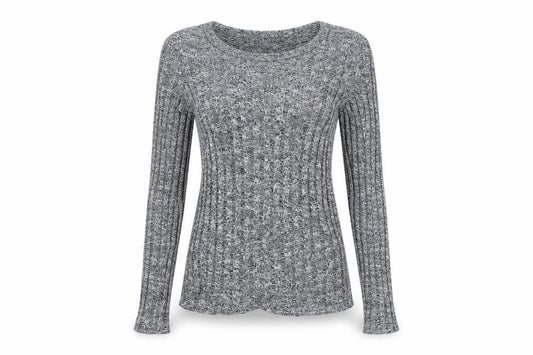 Front view of Topshop Women's Grey Knit V-Neck jumper, size 12