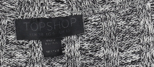 Topshop Women's Grey Knit V-Neck Pullover Jumper Size 12
