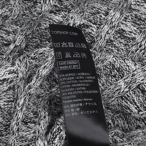 Topshop Women's Grey Knit V-Neck Pullover Jumper Size 12