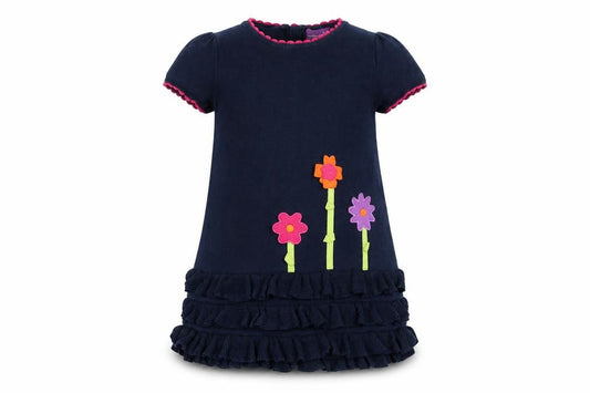 Shrinking Violet Blue Floral Dress, Girls 3-4Y, Cotton Blend