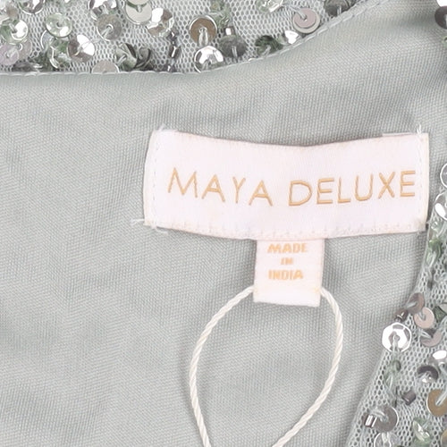 Maya Deluxe Grey Maxi Dress Women Sequin Long Party
