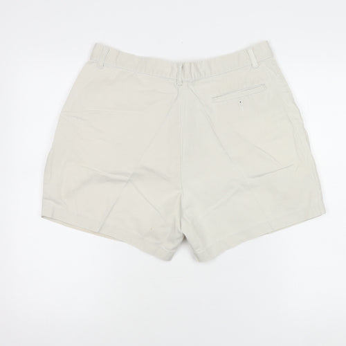St Michael Beige Women's Cotton Pleated Shorts Size 8