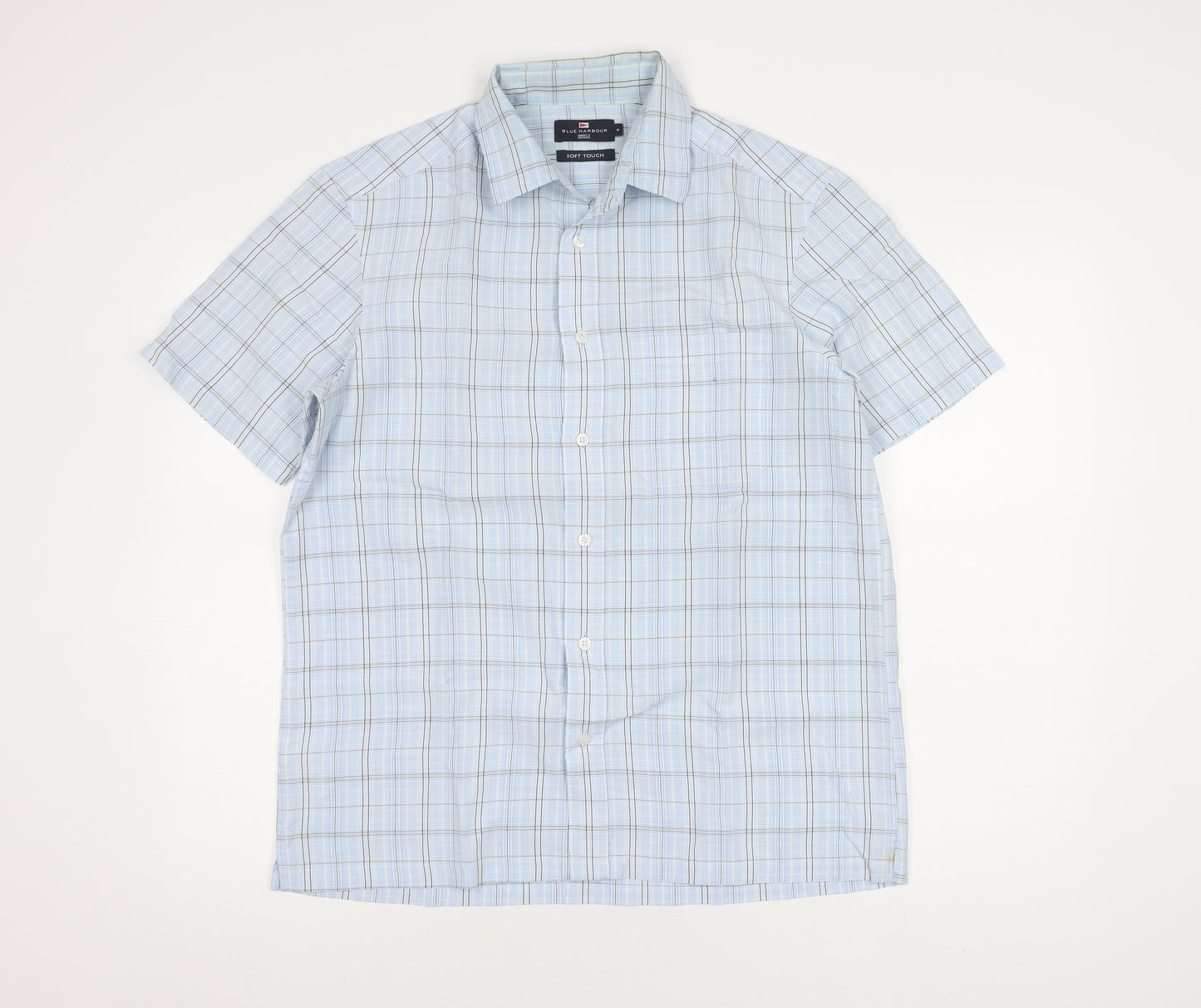 Marks and Spencer Men's Blue Check Casual Shirt M