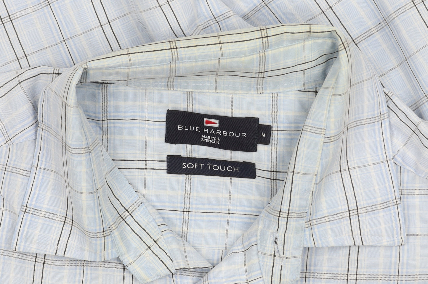 Marks and Spencer Men's Blue Check Casual Shirt M