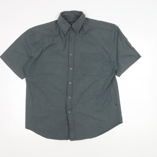Copperstone Men's Green Short Sleeve Casual Shirt M