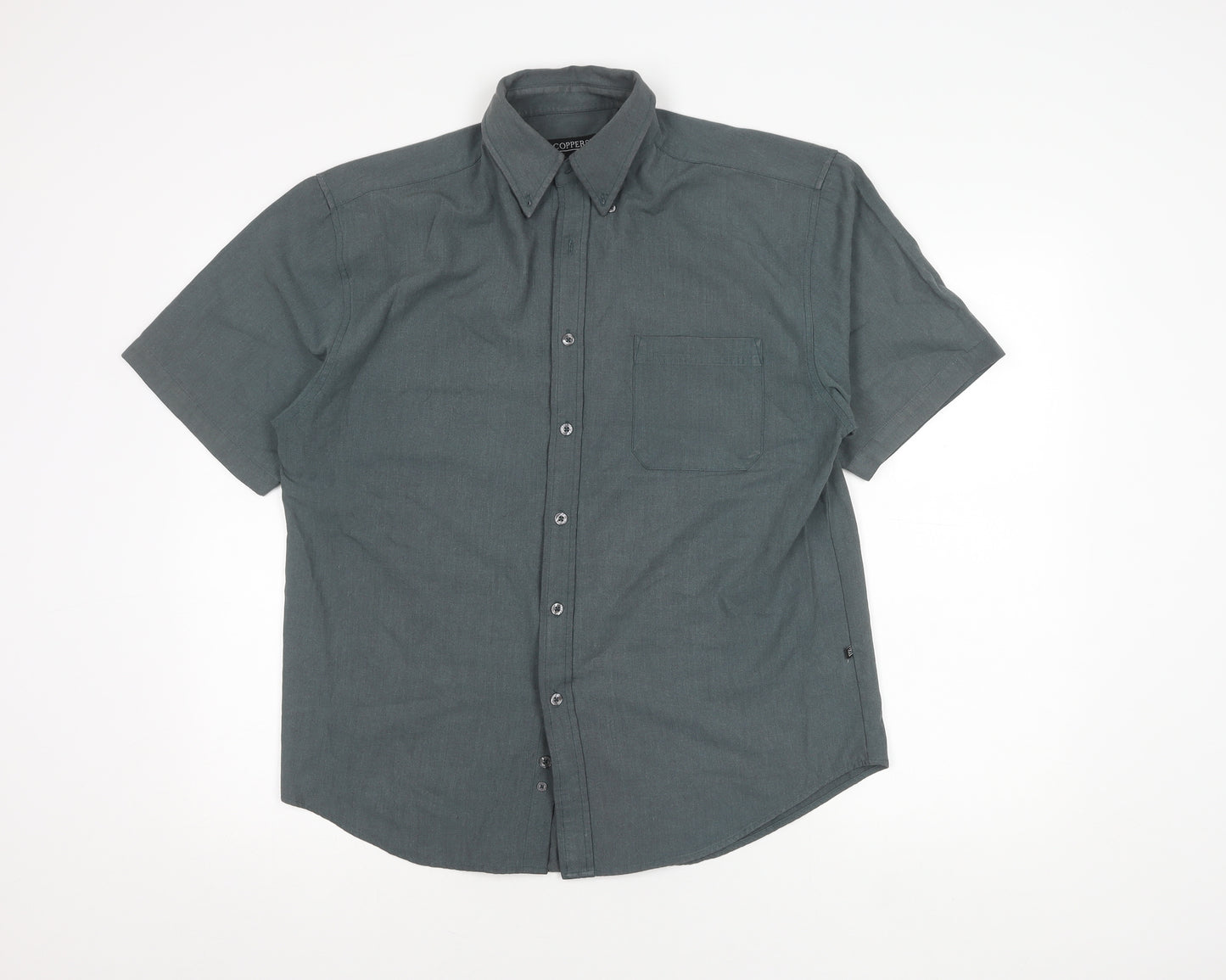 Copperstone Men's Green Short Sleeve Casual Shirt M