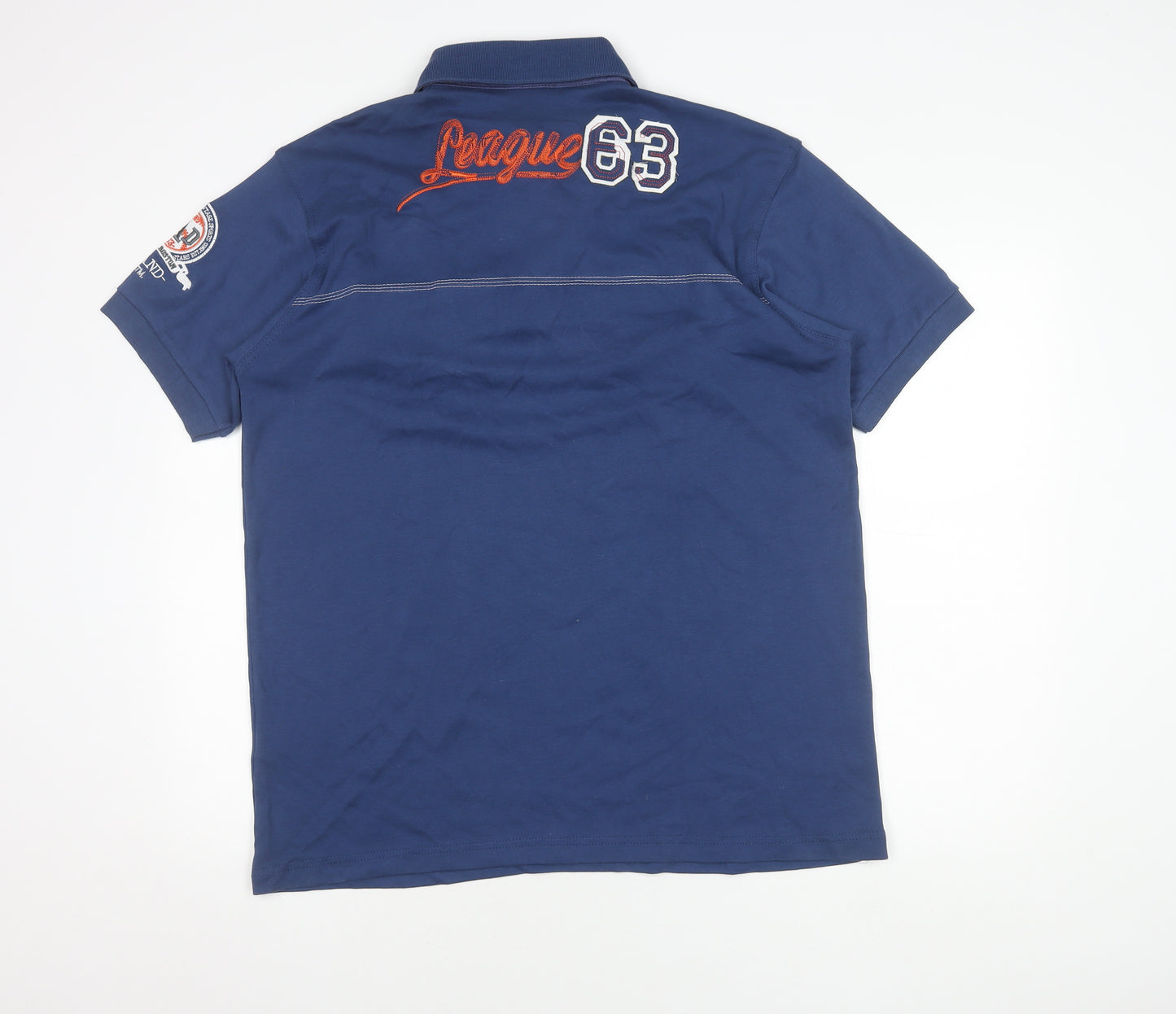 Camp David Men's Blue Polo Shirt 2XL with Graphic Print