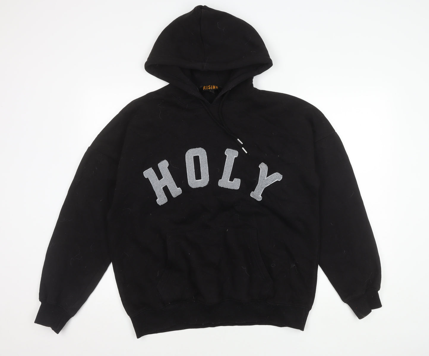 Rising Black Pullover Hoodie Unisex S Fleece Logo
