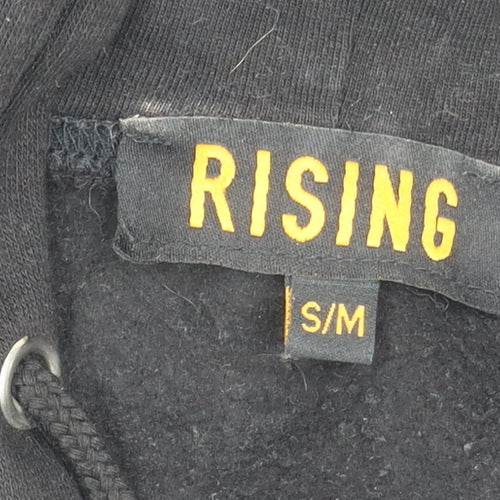 Rising Black Pullover Hoodie Unisex S Fleece Logo